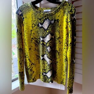 Yellow and Black Snake Print Sweater